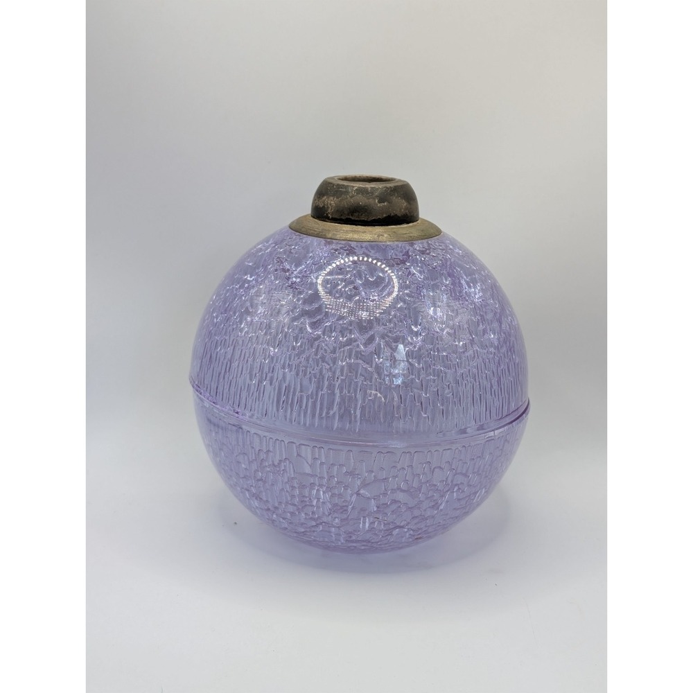 Textured Glass Orb Jar Periwinkle Lavender Neoteric‎ Spherical Decorative Vessel